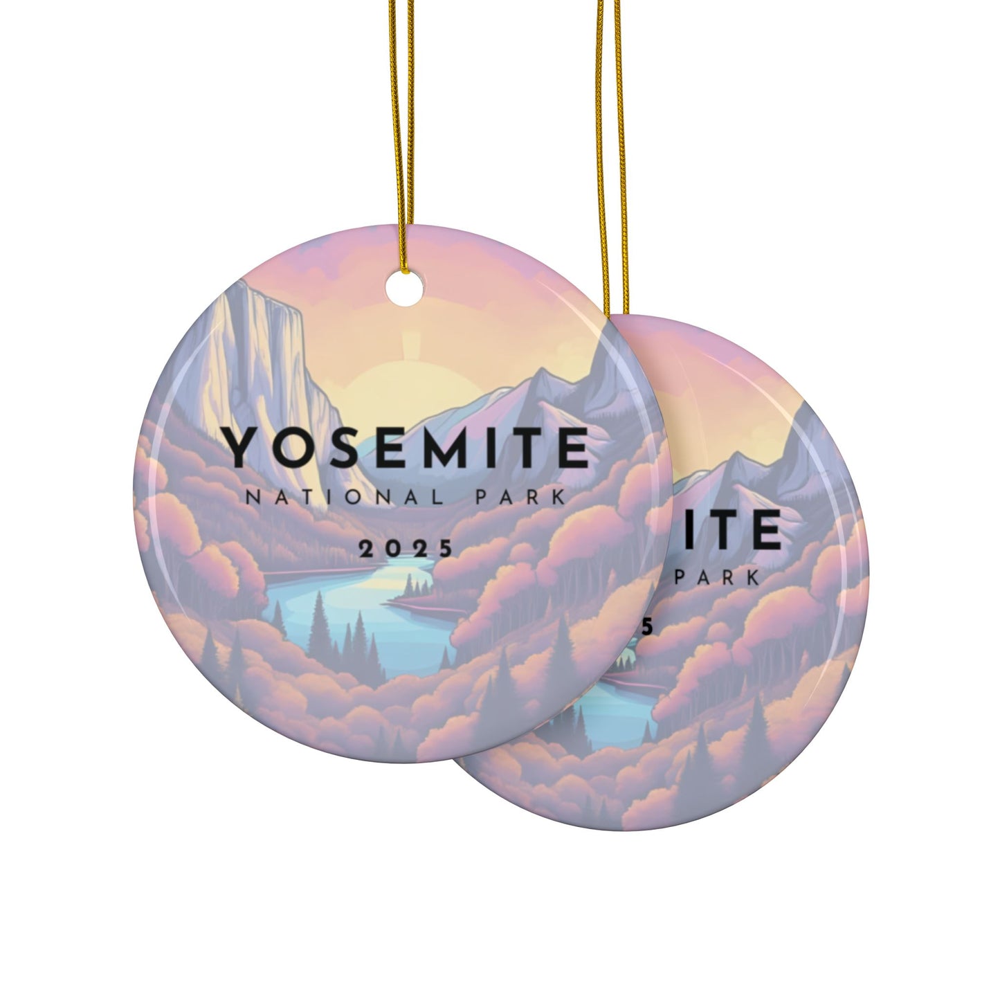 Yosemite National Park 2025 Souvenir Ceramic Ornament (Double sided)