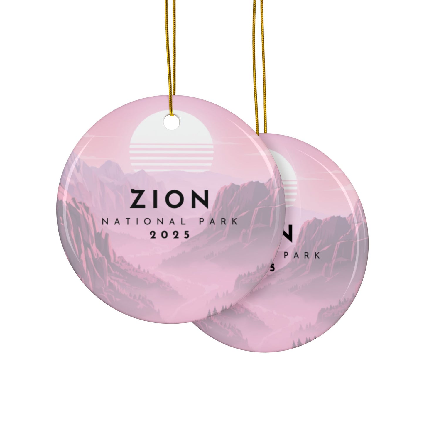 Zion National Park 2025 Souvenir Ceramic Ornament (Double sided)