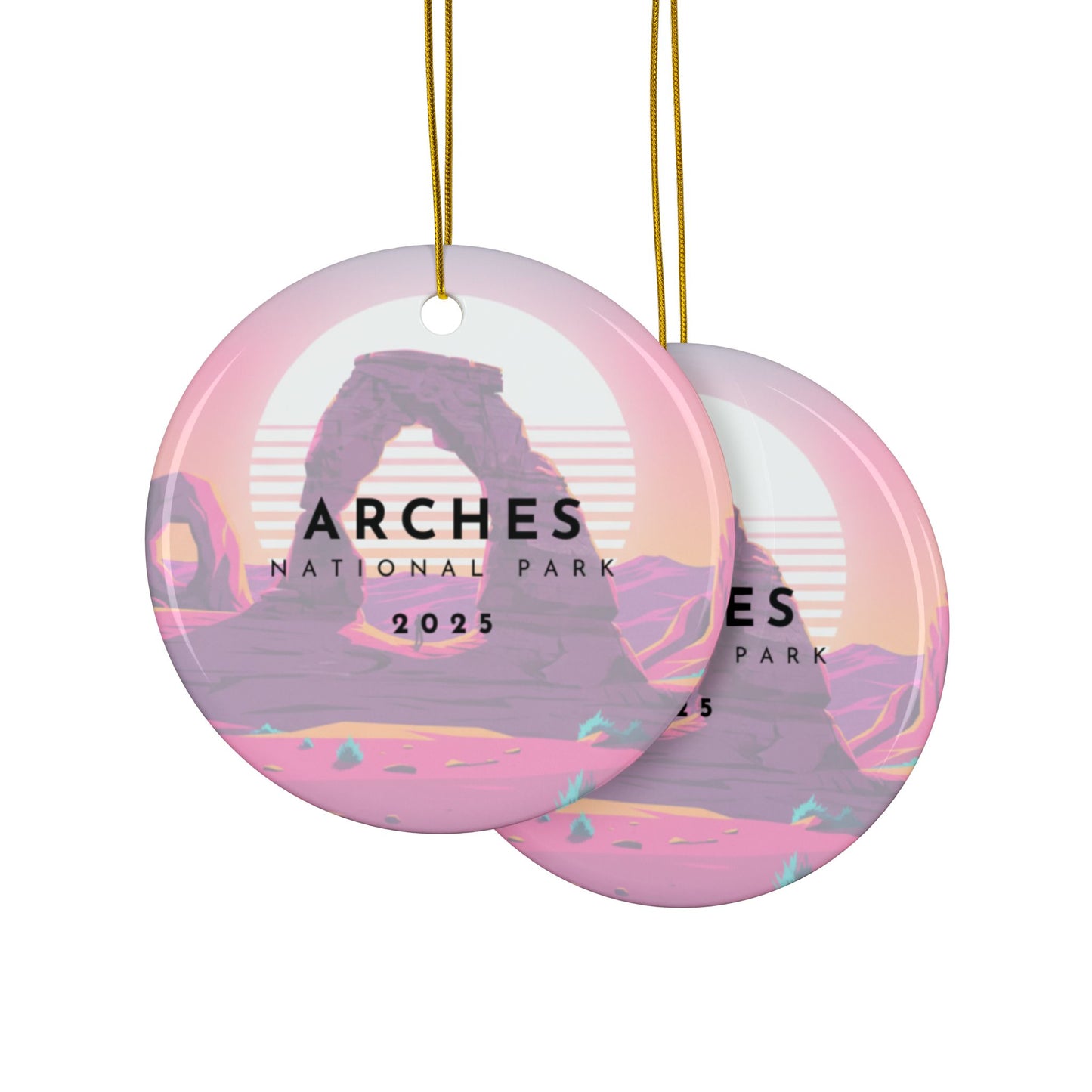Arches National Park 2025 Souvenir Ceramic Ornament (Double sided)