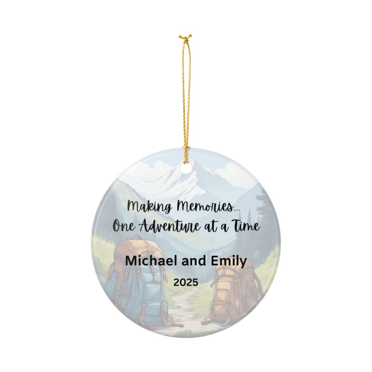 Personalized Making Memories Ceramic Ornament (2-sided)