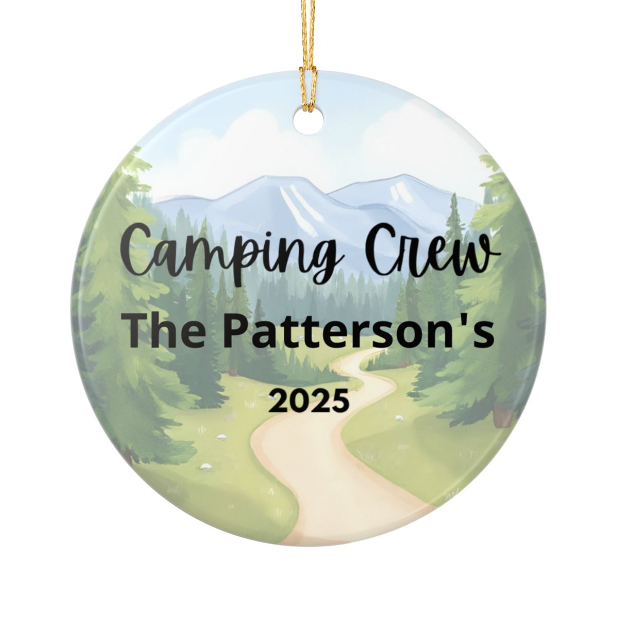 Personalized Camping Crew Ceramic Ornament (2-sided)