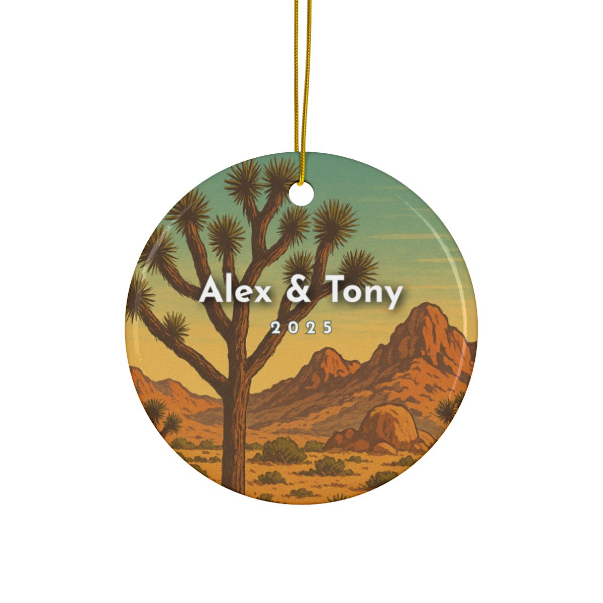 Personalized Joshua Tree National Park Ceramic Ornament (2-sided)