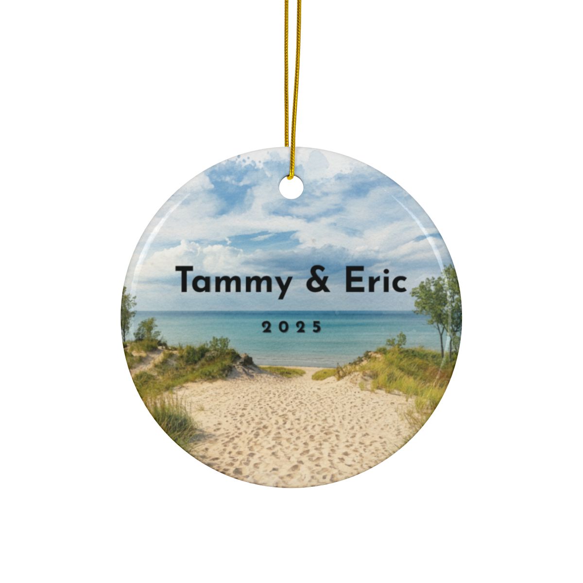 Personalized Indiana Dunes National Park Ceramic Ornament (2-sided)