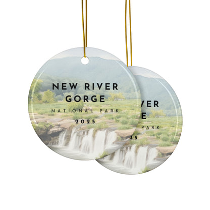 New River Gorge National Park 2025 Souvenir Ceramic Ornament (Double sided)