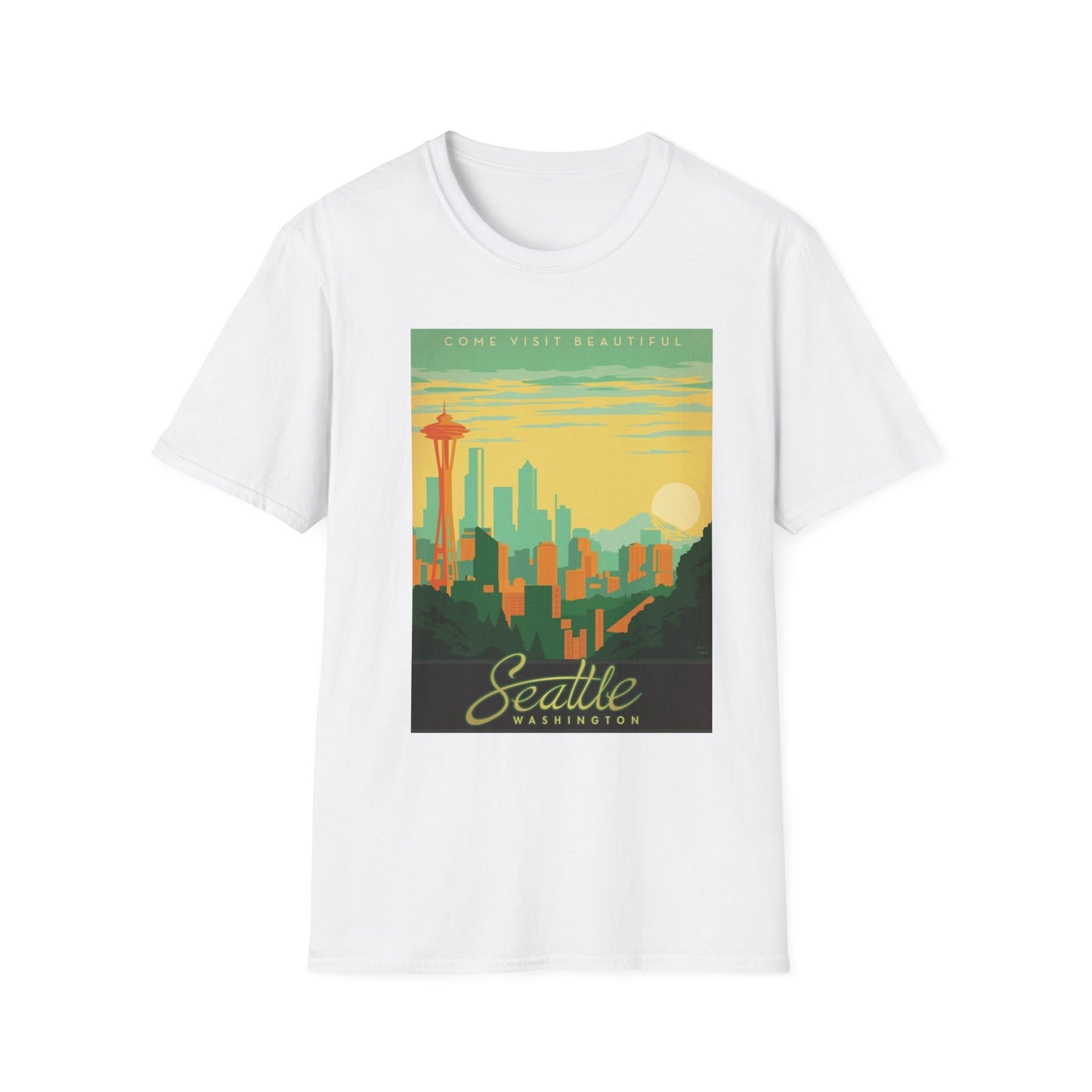 Seattle Washington Vintage Travel Art