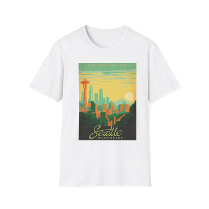 Seattle Washington Vintage Travel Art