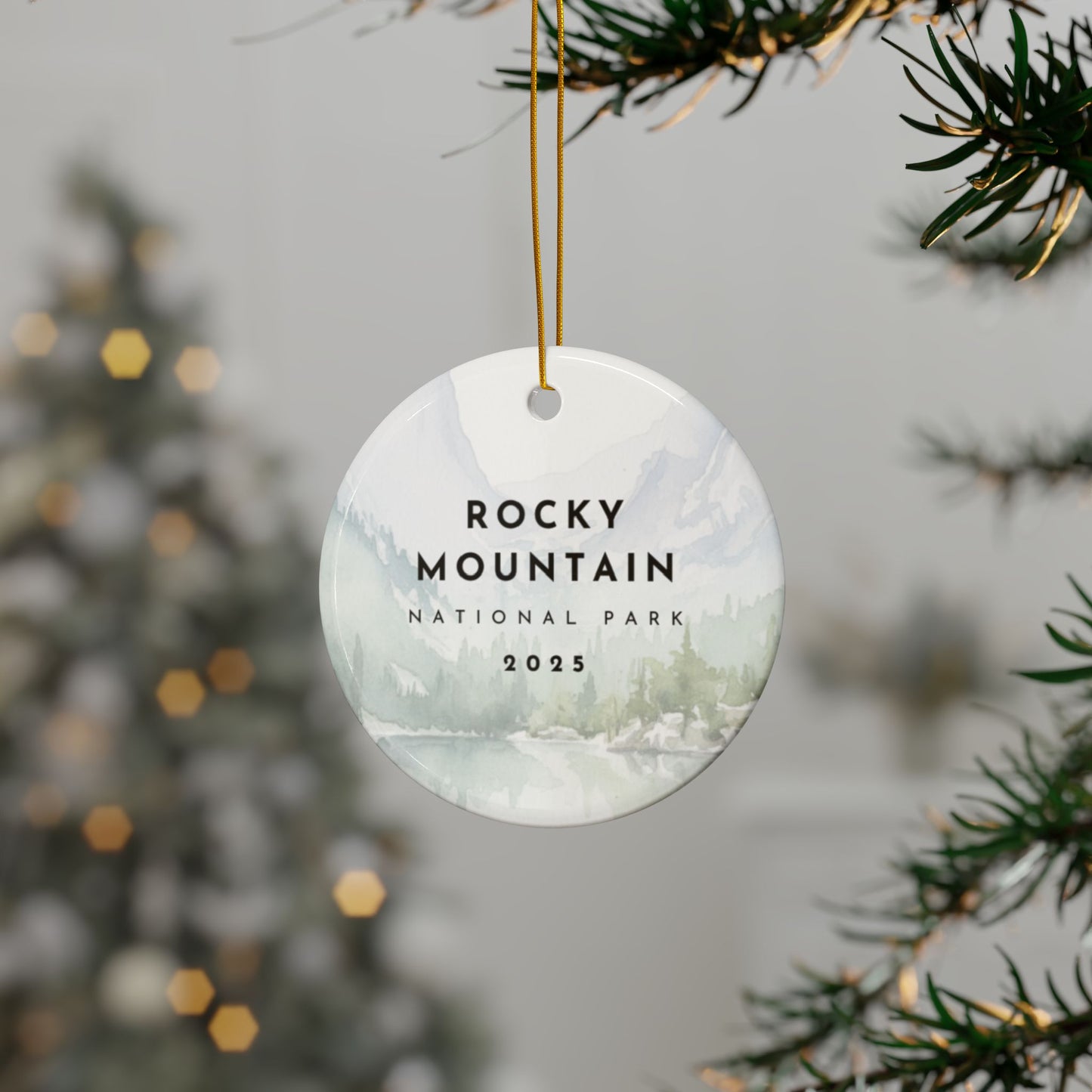 Rocky Mountain National Park 2025 Souvenir Ceramic Ornament (Double sided)