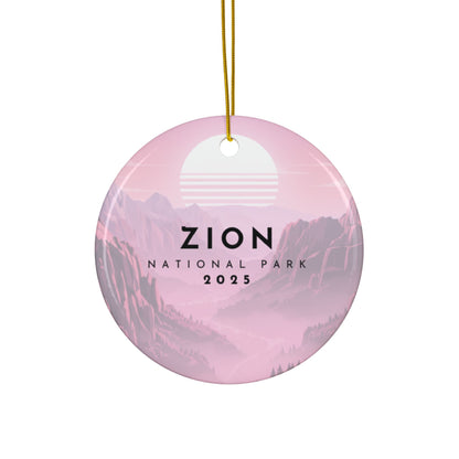 Zion National Park 2025 Souvenir Ceramic Ornament (Double sided)