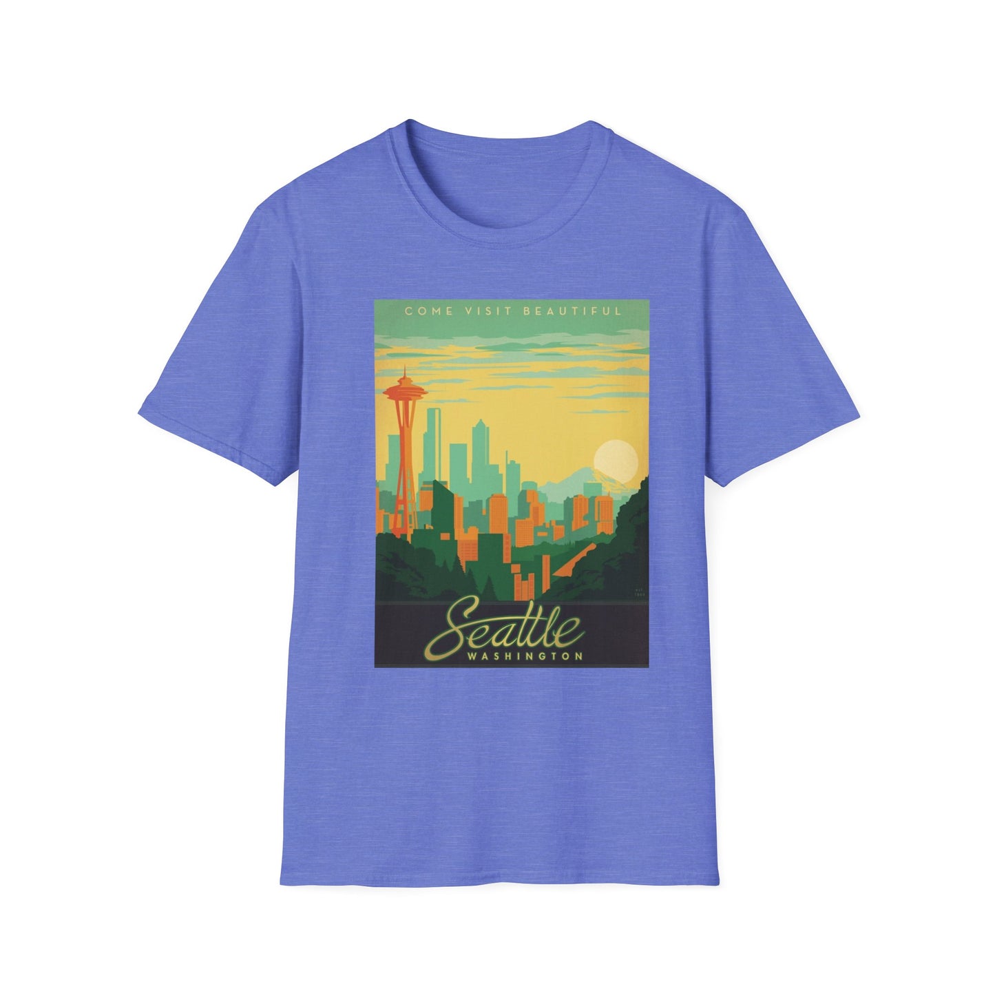 Seattle Washington Vintage Travel Art