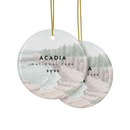 Acadia National Park 2025 Souvenir Ceramic Ornament (Double sided)