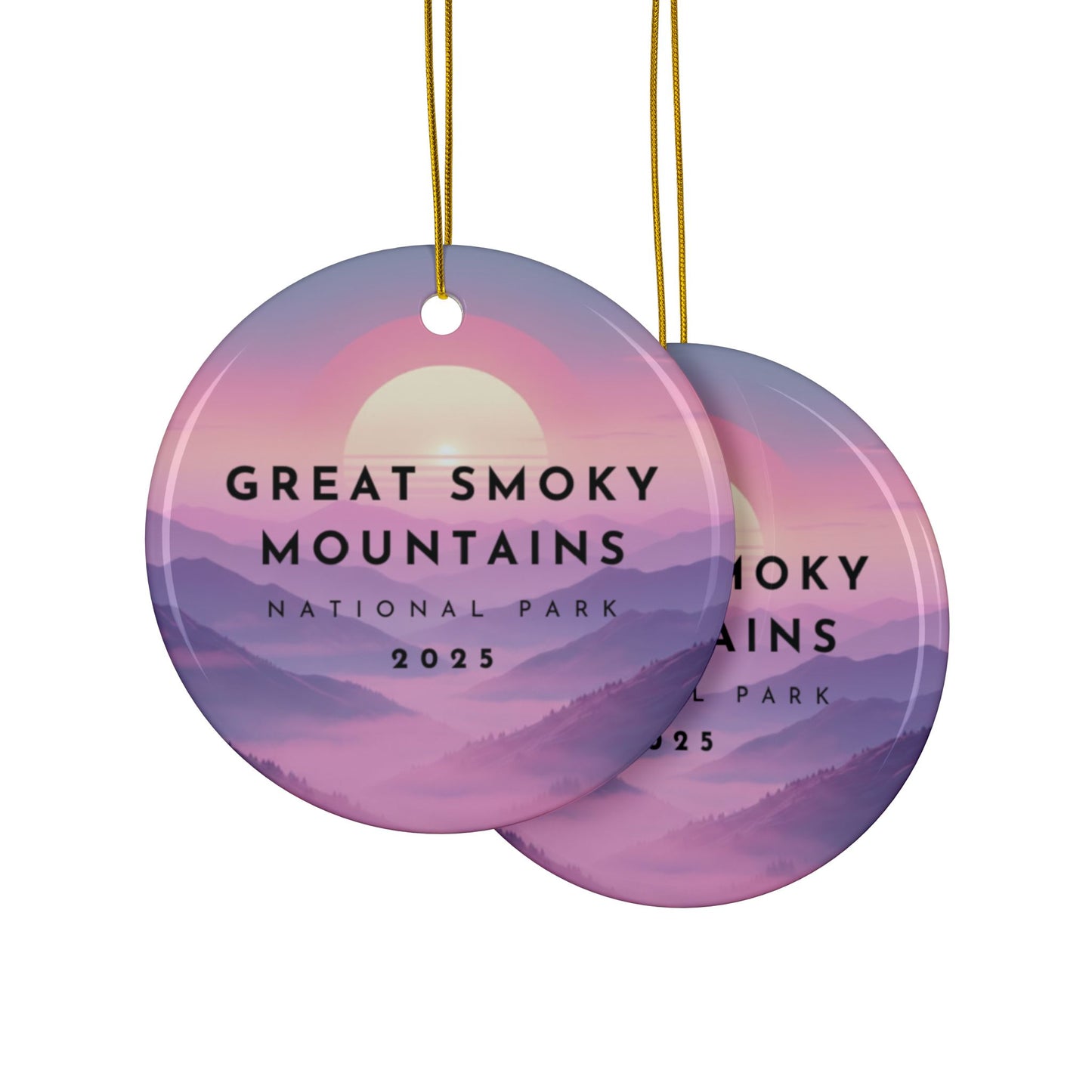 Great Smoky Mountains National Park 2025 Souvenir Ceramic Ornament (Double sided)