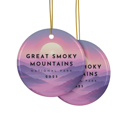 Great Smoky Mountains National Park 2025 Souvenir Ceramic Ornament (Double sided)