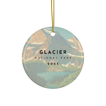 Glacier National Park 2025 Souvenir Ceramic Ornament (Double sided)
