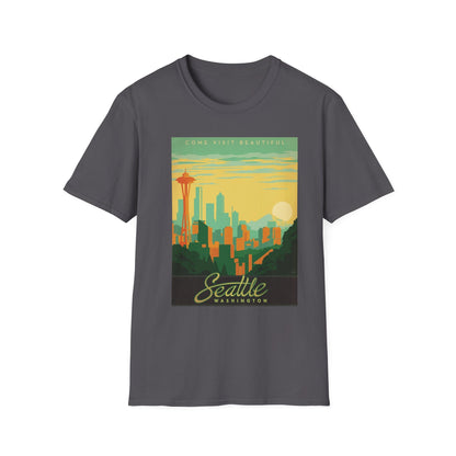 Seattle Washington Vintage Travel Art