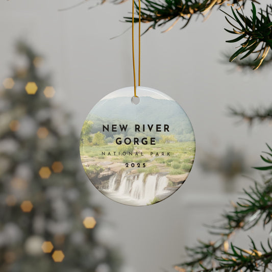 New River Gorge National Park 2025 Souvenir Ceramic Ornament (Double sided)