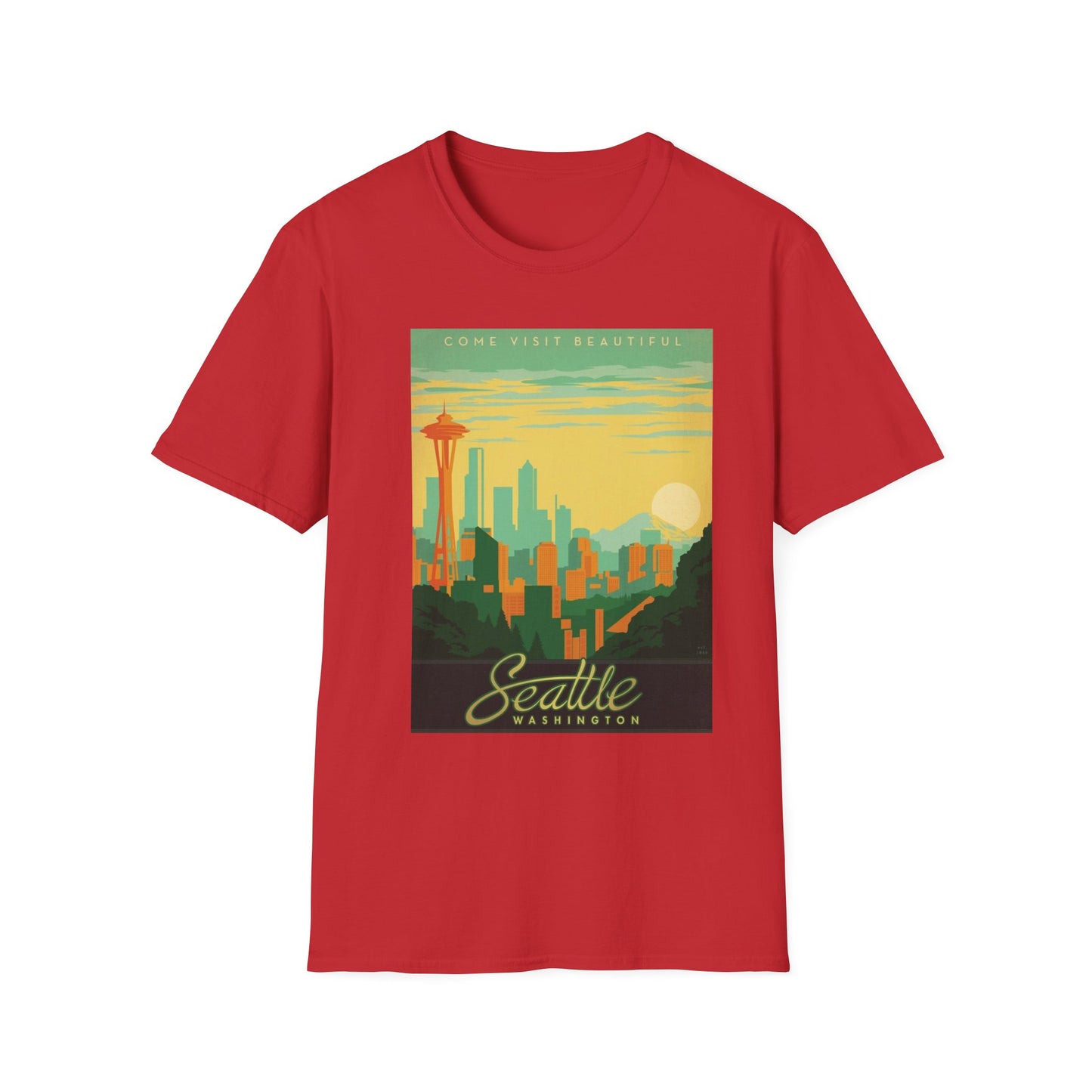 Seattle Washington Vintage Travel Art