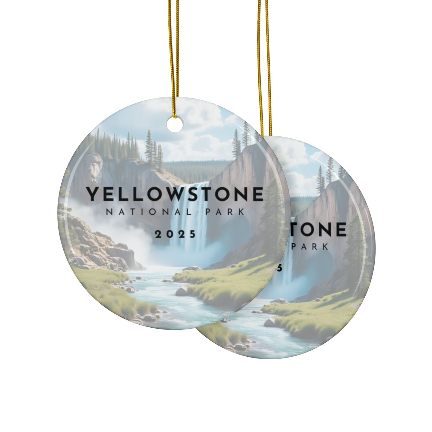 Yellowstone National Park 2025 Souvenir Ceramic Ornament (Double sided)