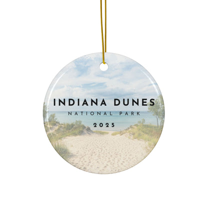 Indiana Dunes National Park 2025 Souvenir Ceramic Ornament (Double sided)