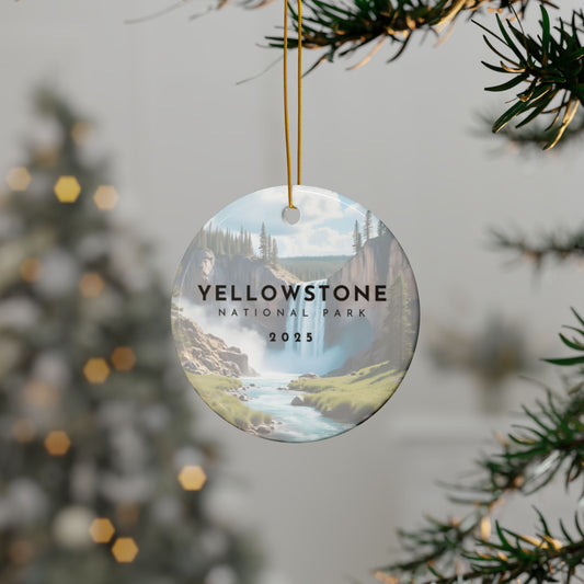 Yellowstone National Park 2025 Souvenir Ceramic Ornament (Double sided)
