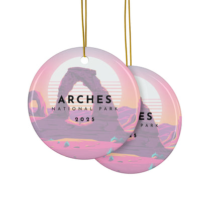 Arches National Park 2025 Souvenir Ceramic Ornament (Double sided)