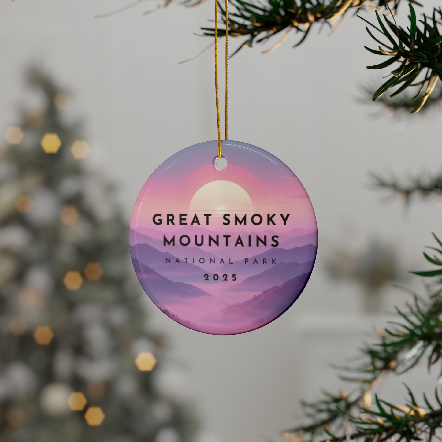 Great Smoky Mountains National Park 2025 Souvenir Ceramic Ornament (Double sided)