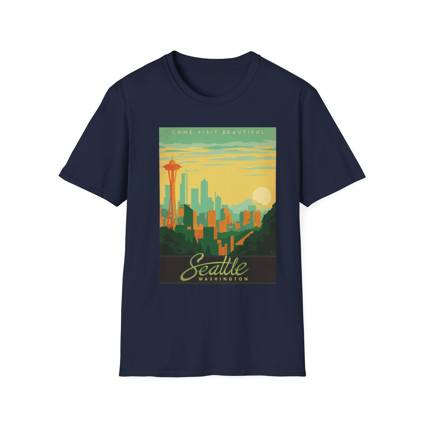Seattle Washington Vintage Travel Art