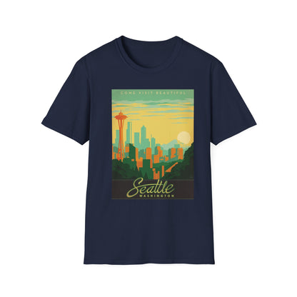 Seattle Washington Vintage Travel Art