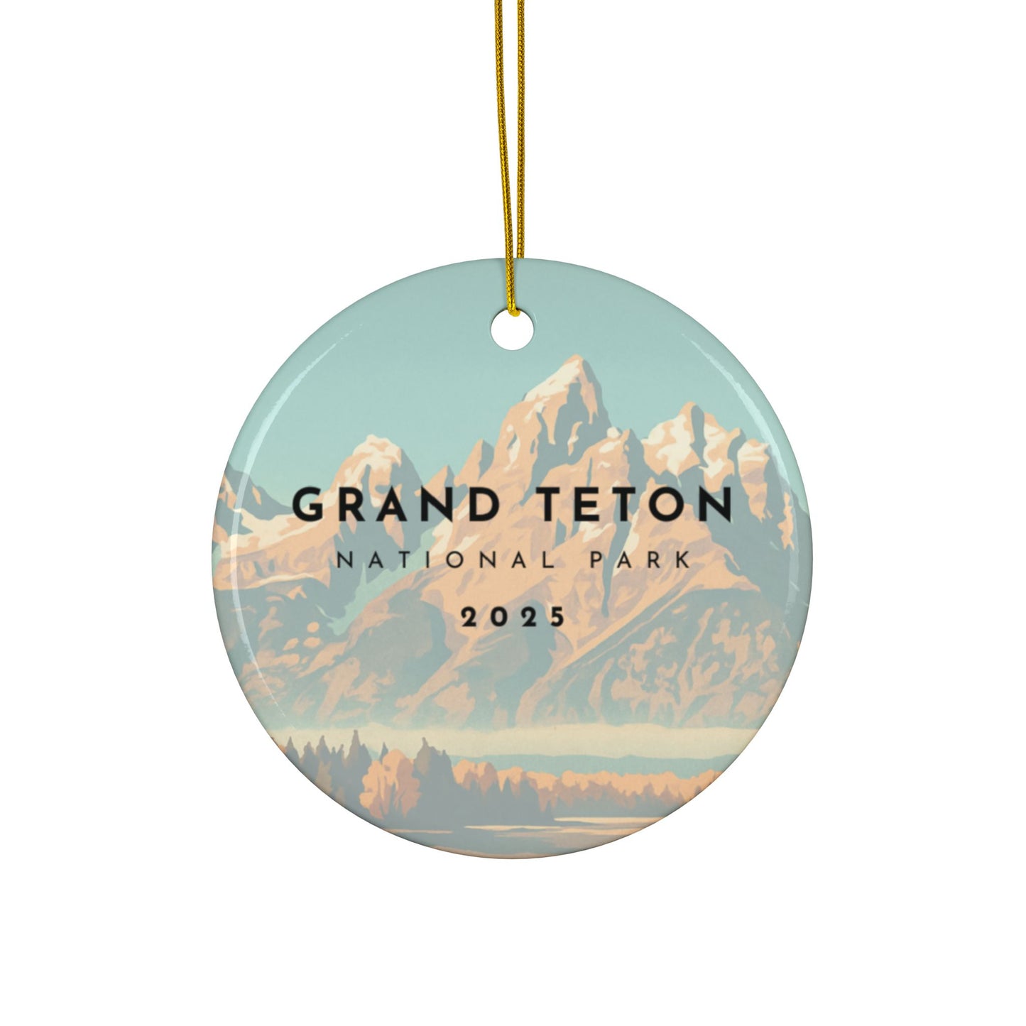 Grand Teton National Park 2025 Souvenir Ceramic Ornament (Double sided)