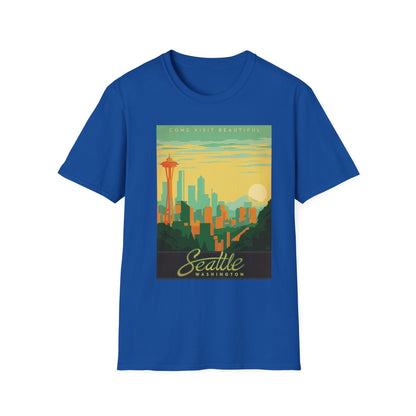 Seattle Washington Vintage Travel Art