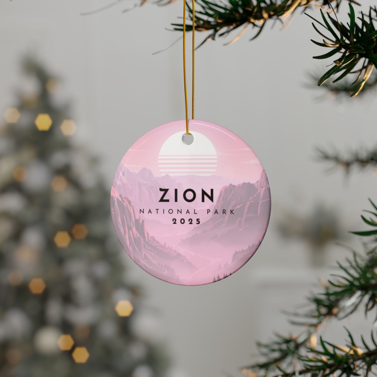 Zion National Park 2025 Souvenir Ceramic Ornament (Double sided)