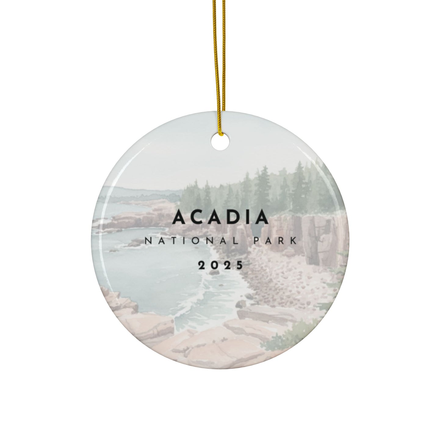 Acadia National Park 2025 Souvenir Ceramic Ornament (Double sided)