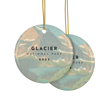 Glacier National Park 2025 Souvenir Ceramic Ornament (Double sided)