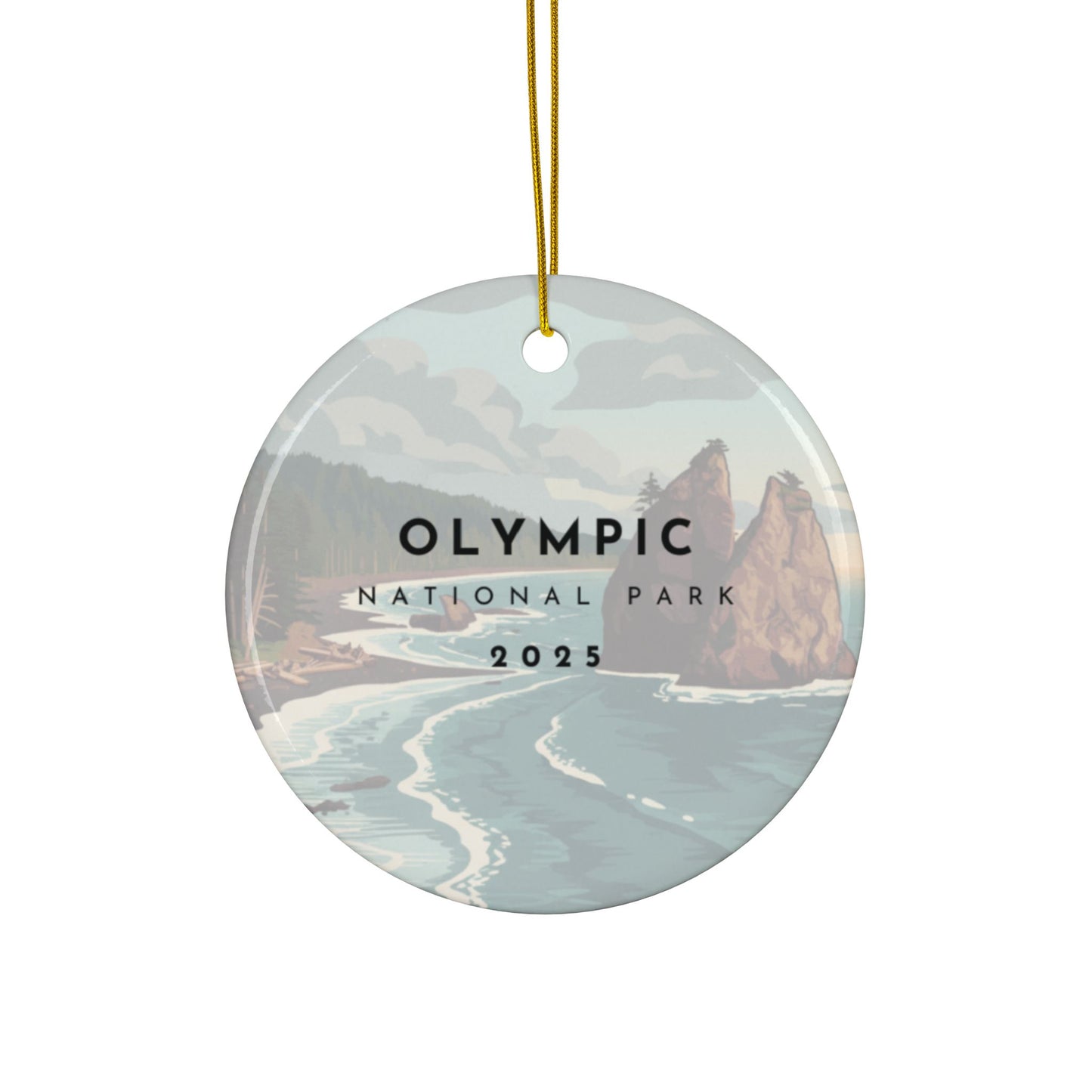 Olympic National Park 2025 Souvenir Ceramic Ornament (Double sided)