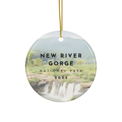 New River Gorge National Park 2025 Souvenir Ceramic Ornament (Double sided)