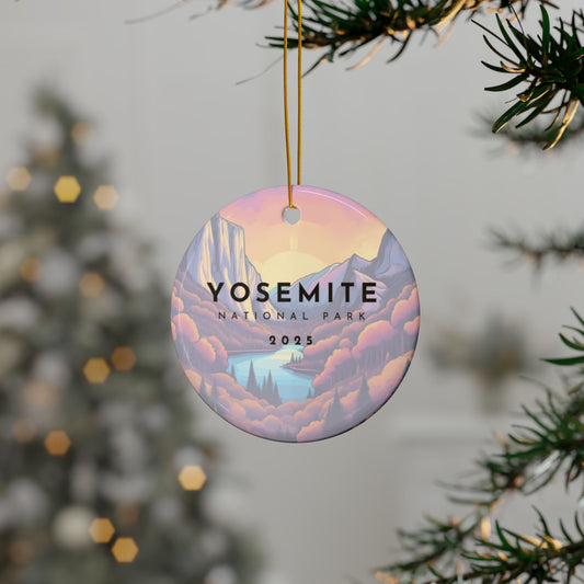 Yosemite National Park 2025 Souvenir Ceramic Ornament (Double sided)