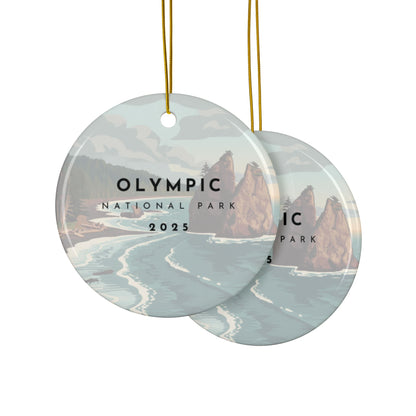 Olympic National Park 2025 Souvenir Ceramic Ornament (Double sided)