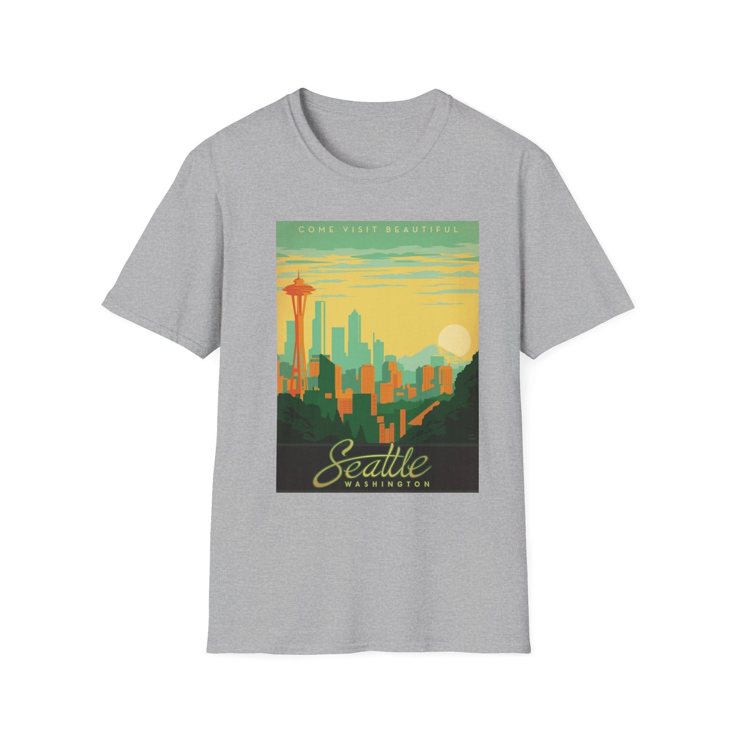 Seattle Washington Vintage Travel Art