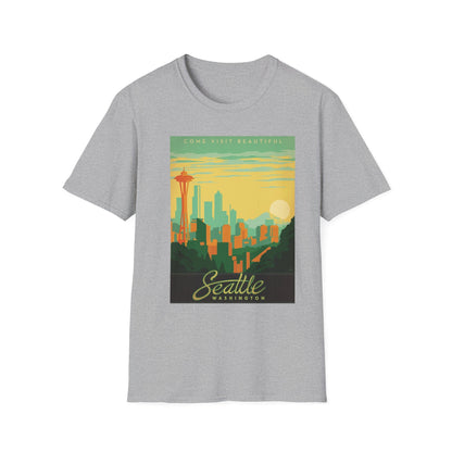 Seattle Washington Vintage Travel Art