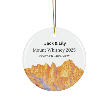 Personalized Mount Whitney Ceramic Ornament (2-sided)