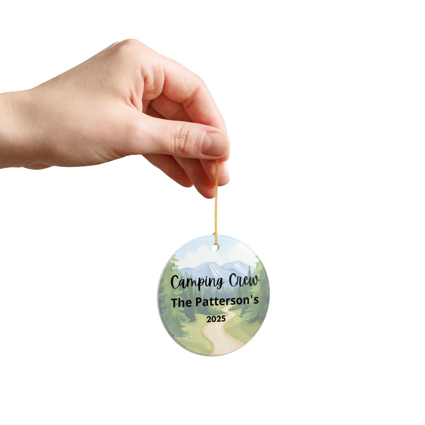 Personalized Camping Crew Ceramic Ornament (2-sided)
