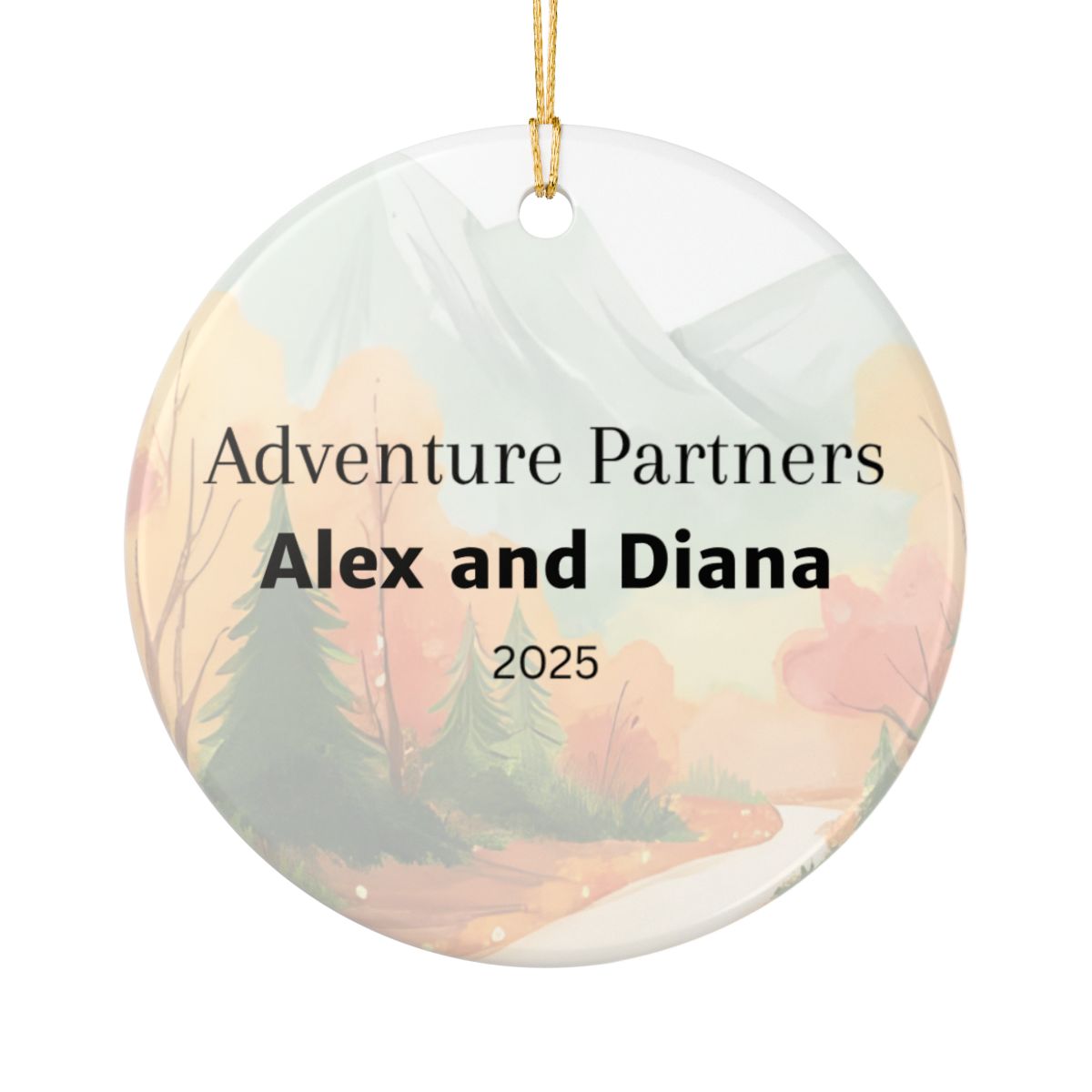 Personalized Adventure Partners Ceramic Ornament (2-sided)
