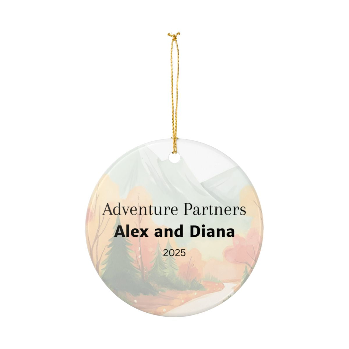 Personalized Adventure Partners Ceramic Ornament (2-sided)