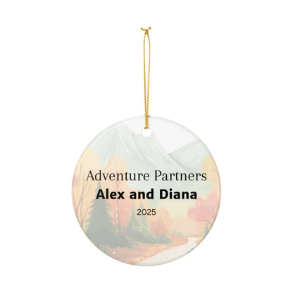 Personalized Adventure Partners Ceramic Ornament (2-sided)
