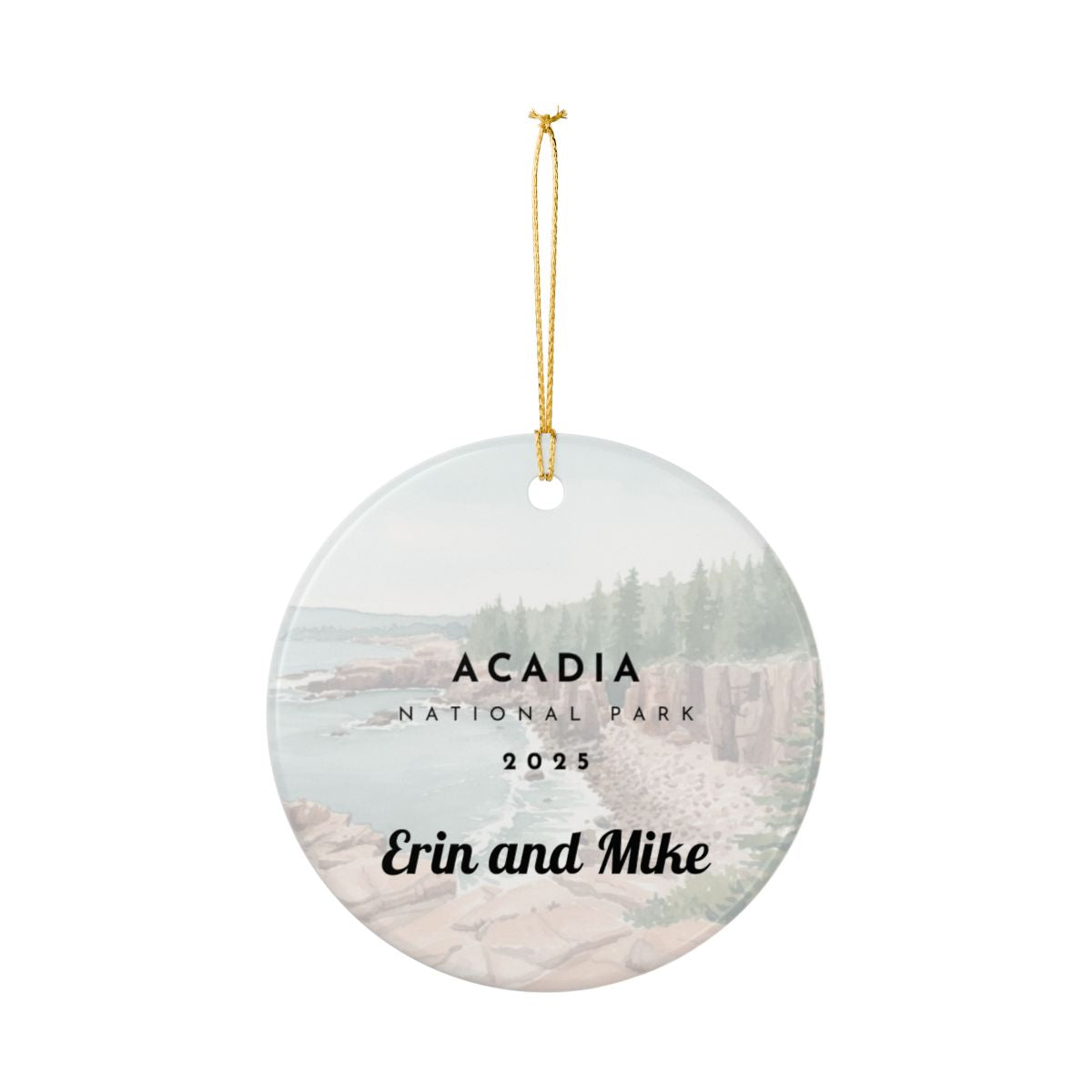 Personalized Acadia National Park Ceramic Ornament (2-sided)
