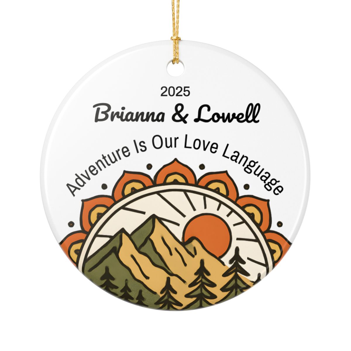 Personalized Adventure is our Love Language Ceramic Ornament (2-sided)