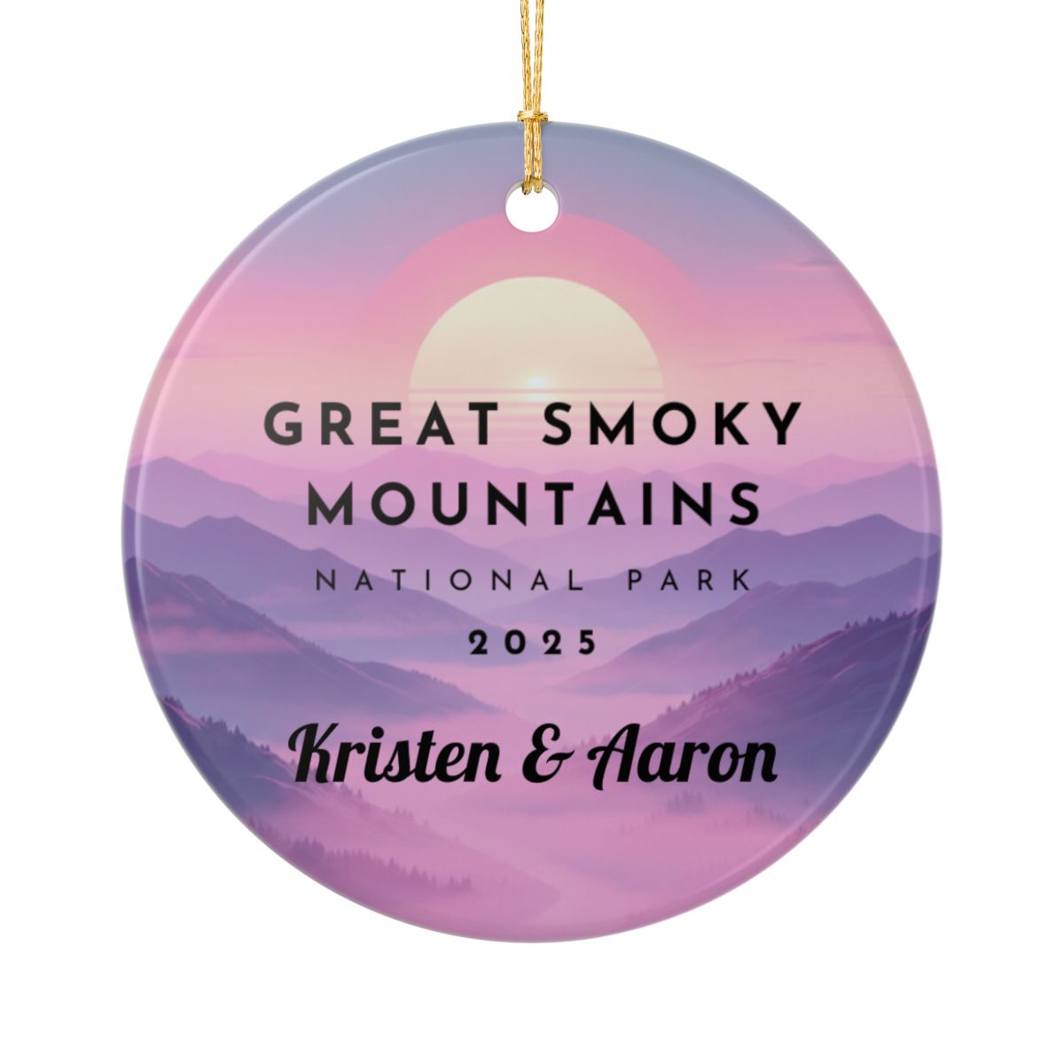 Personalized Great Smoky Mountains Ceramic Ornament (2-sided)