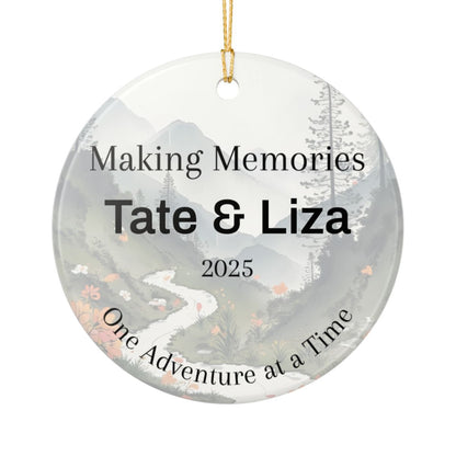 Personalized Making Memories Adventure Ceramic Ornament (2-sided)