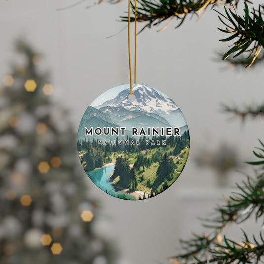 Personalized Mount Rainier National Park Ceramic Ornament (2-sided)