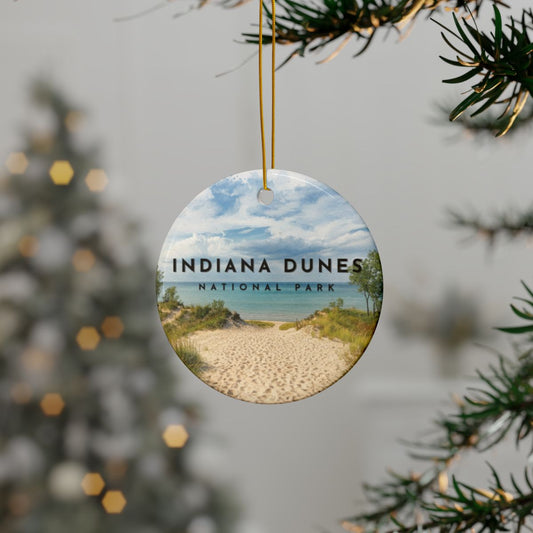 Personalized Indiana Dunes National Park Ceramic Ornament (2-sided)