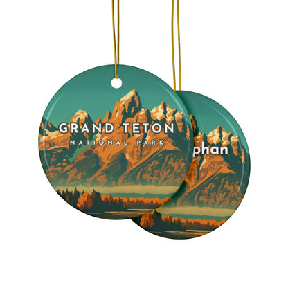 Personalized Grand Teton National Park Ceramic Ornament (2-sided)